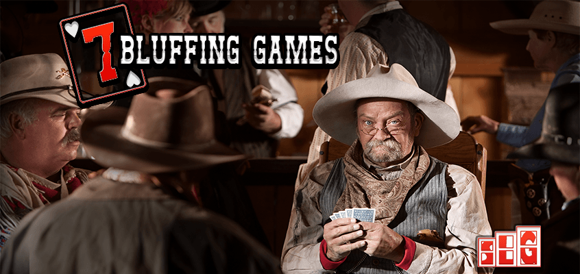 7 Bluffing Games a Cowboys play cards in a Saloon