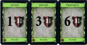 Victory Point Cards from the game Dominion